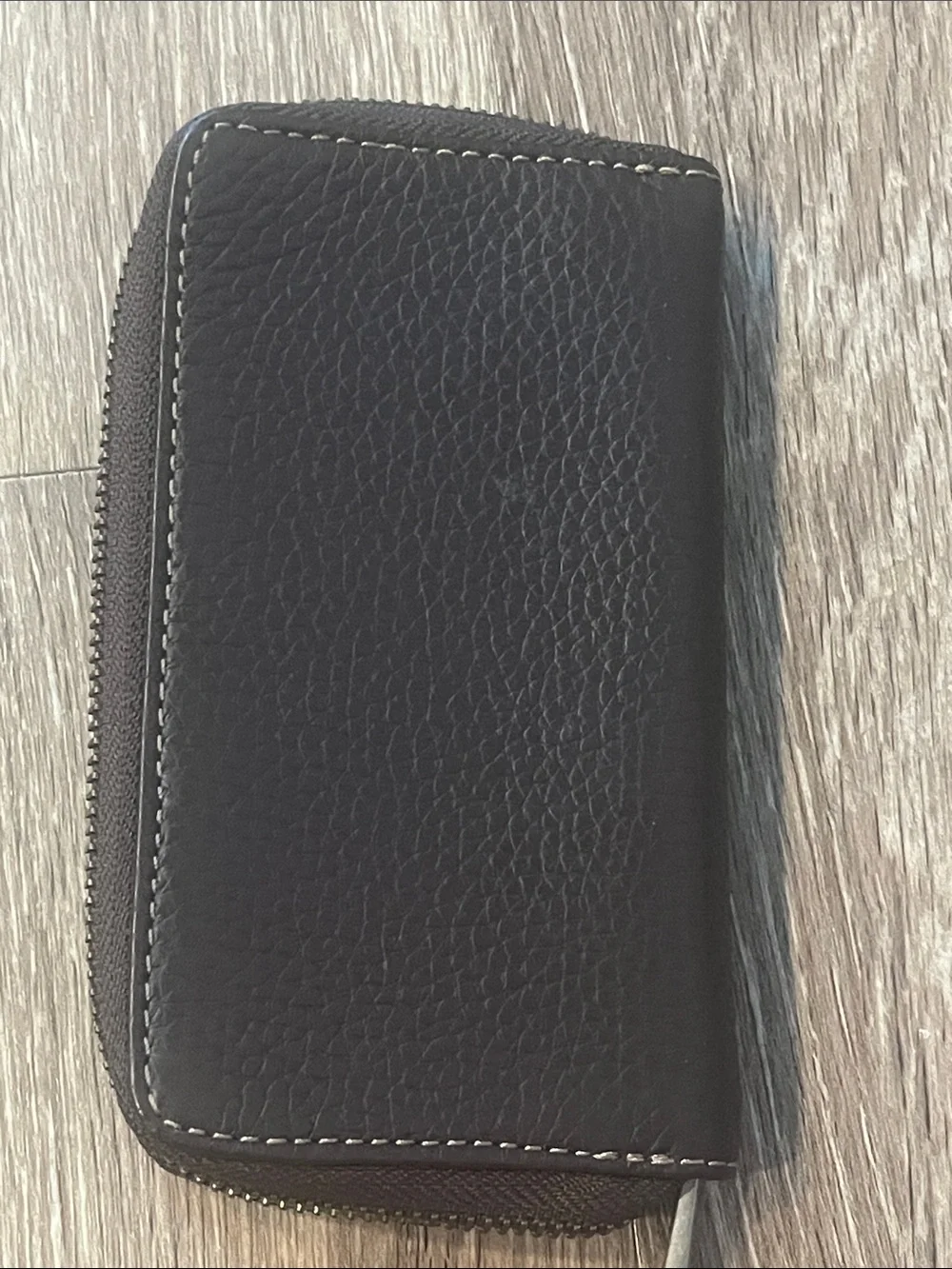 Men's Leather Zip Wallet - Brown